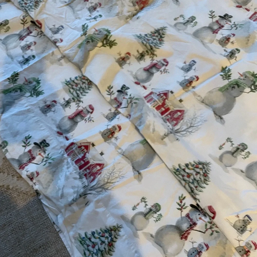 Pottery barn snowman full size sheet set